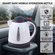 Car Electric Kettle Auto Shut Off Function Portable Vehicle Water Boiler