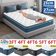 🔥25cm-Luxury Memory Foam Mattress With 7-Zone Pocket Sprung 3ft 4ft6 5ft Size