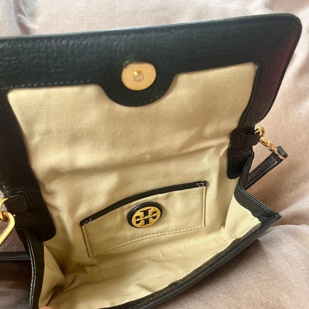 Tory Burch Shoulder Bag Clutch Bag Leather Black Women's From Japan thumbnail 8