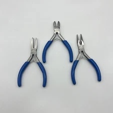 Blue-Point Tools 3pc BDG Series Mini Precision Pliers Cutters Set Lot, Blue Grip
