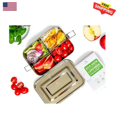 Dishwasher Safe 4-Compartment Stainless Steel Bento Box - Eco-Friendly, 50 Oz