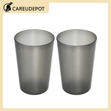 2Pcs Bathroom Toothbrush Tumblers Cup Set PP Cup Color Black 4.52''x3.03''