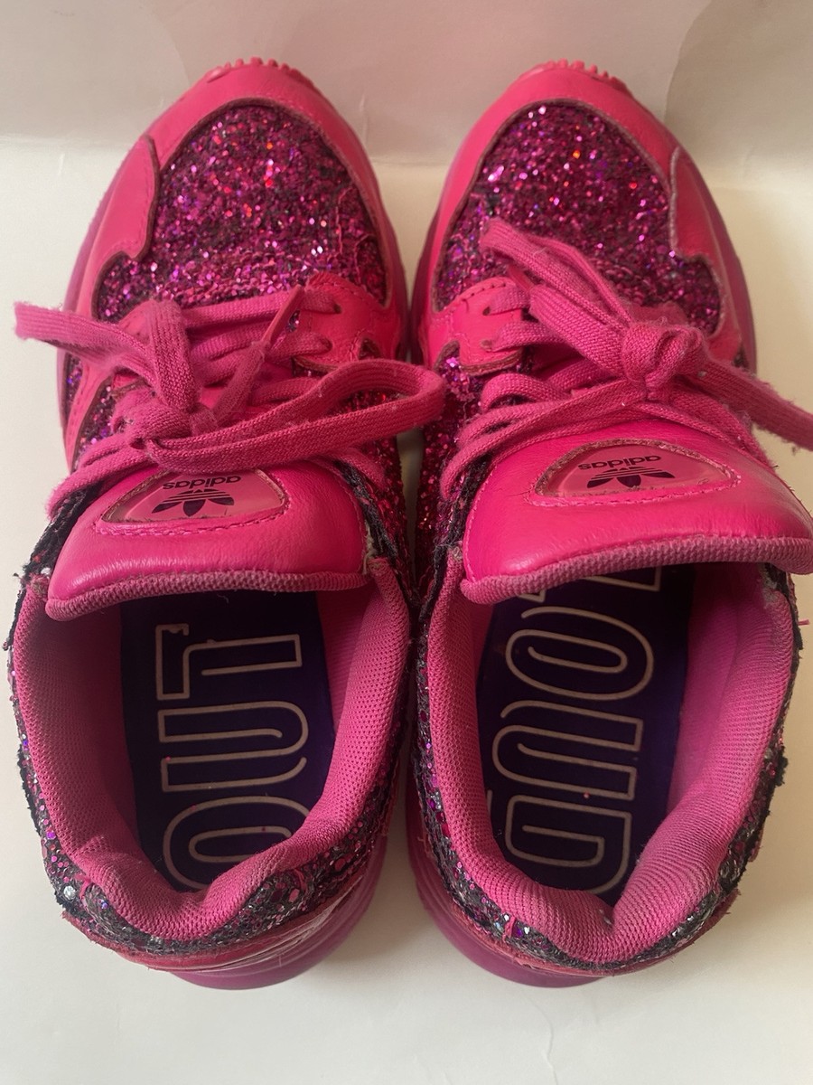 Adidas Originals Falcon Shock Pink Glitter Sneakers Womens Size