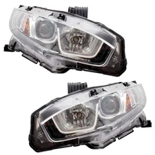 Fits 2016-2020 Civic Headlight Chrome 16-20 Sedan-16-19 Coupe-17-18 Hatchback