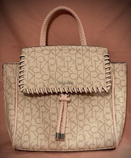 Calvin Klein Monogram Satchel Top Handle Draw...