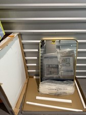 Kohler Essential Rectangle Framed Wall Mirror 22x34 in Modern Brushed Gold