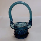 Vintage 4" Fenton Twilight Blue  Miniature Mini  Basket