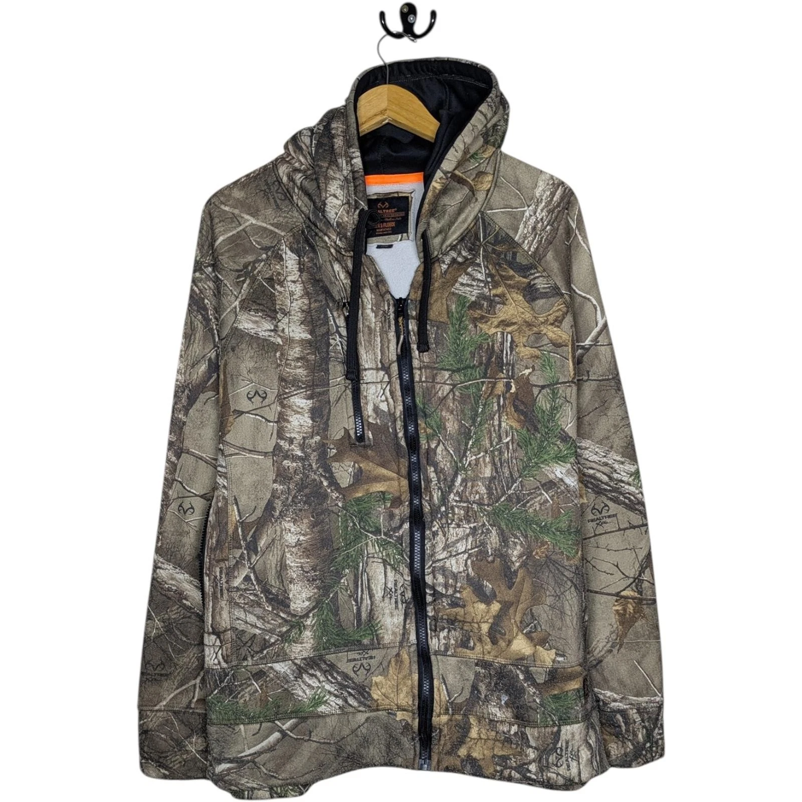 Realtree Fleece Zip Hoodie Camo Mens Medium Gorpcore Outdoorwear Thermal Hunting