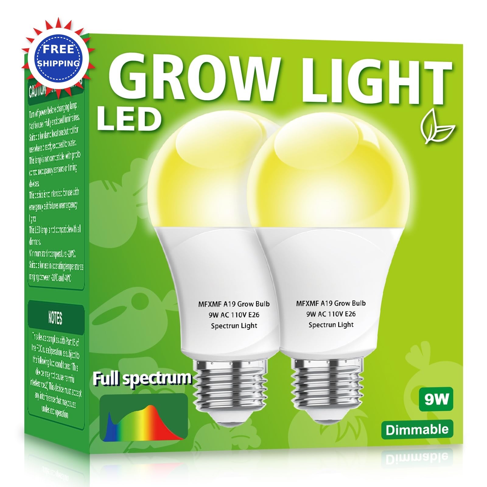 Bulbs 2 Pack 26 W E26 Bulb Mfxmf Full Spectrum Plant Replace