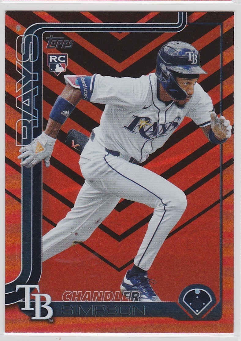 2025 Topps Update Series CHANDLER SIMPSON Tampa Bay Rays RC HOLIDAY FOIL #US277