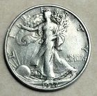 1937 Philadelphia Mint Walking Liberty Half Dollar-VF/EF