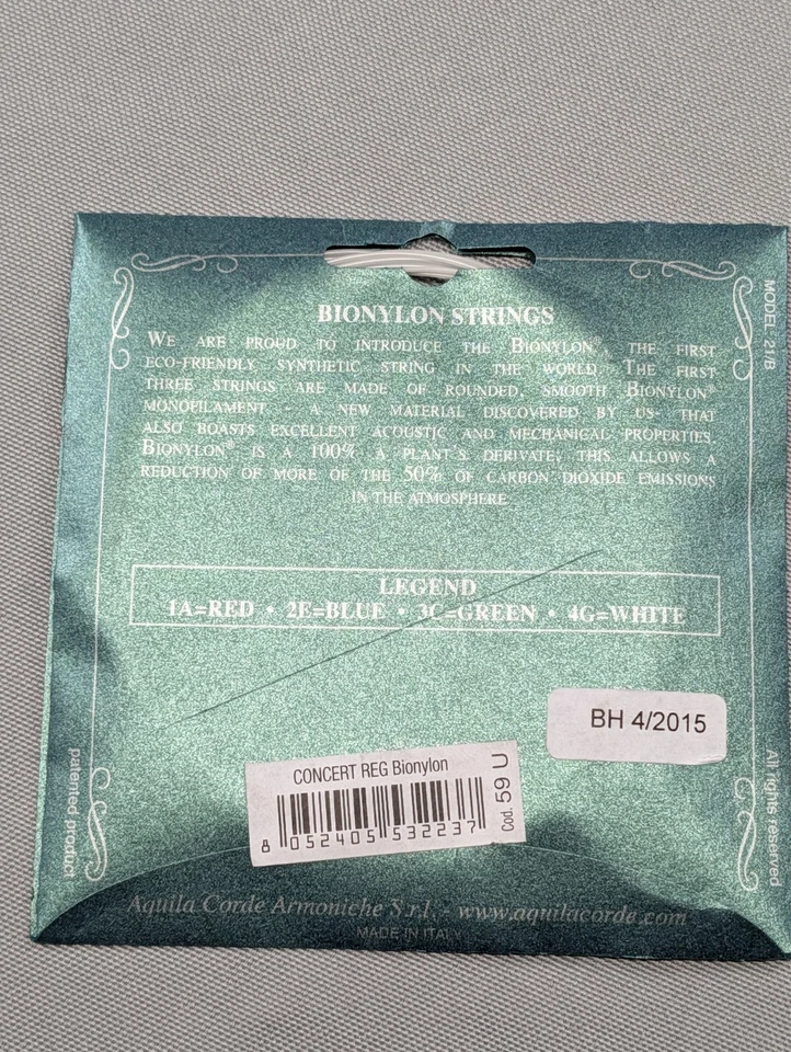 Aquila Strings BIONYLON Concert Ukulele Strings Made in Italy New Sealed - Image 2 of 3