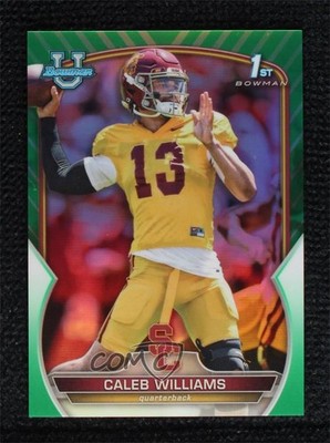 2022 Bowman U Chrome Green Refractor 34/99 Caleb Williams #50 02d2