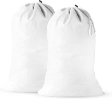 Cotton Laundry Bag Drawstring 2 Pack Extra Large Canvas Bags 24 X 36 Inch New