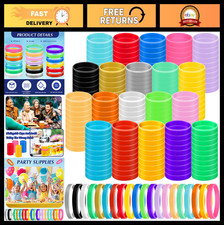 200 Pcs Silicone Wristbands Bulk Rubber Bracelets for Sports Events Fundraisin