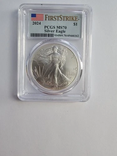 MS70 SILVER EAGLE 2024 P MINT GRADED PCGS 1$ DOLLAR 90% AG COIN