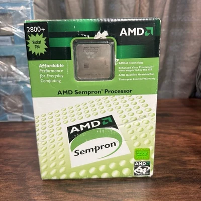 AMD Sempron 2800+ SDA2800BXBOX NUEVO SELLADO CPU Disipador de calor Ventilador Socket 754 Foto 1 de 4