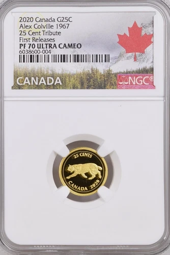 2020 CANADA G25C .9999 GOLD PROOF NGC PF70 UCAM ALEX COLVILLE 1967 COUGAR POP 4