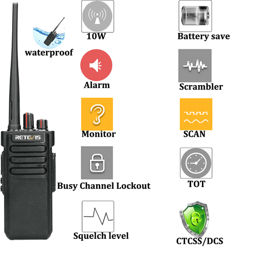 20* Retevis RT29 UHF Walkie Talkie 10W 16CH 3200mAh radio bidirezionali per fabbrica - Foto 2 di 10