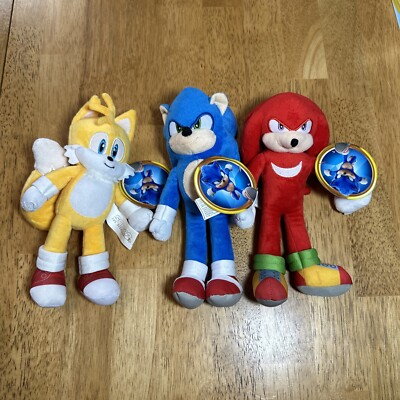 Sonic The Hedgehog 2 Movie 9-Inch Plush Sonic, Tails & Knuckles. New With Tags  