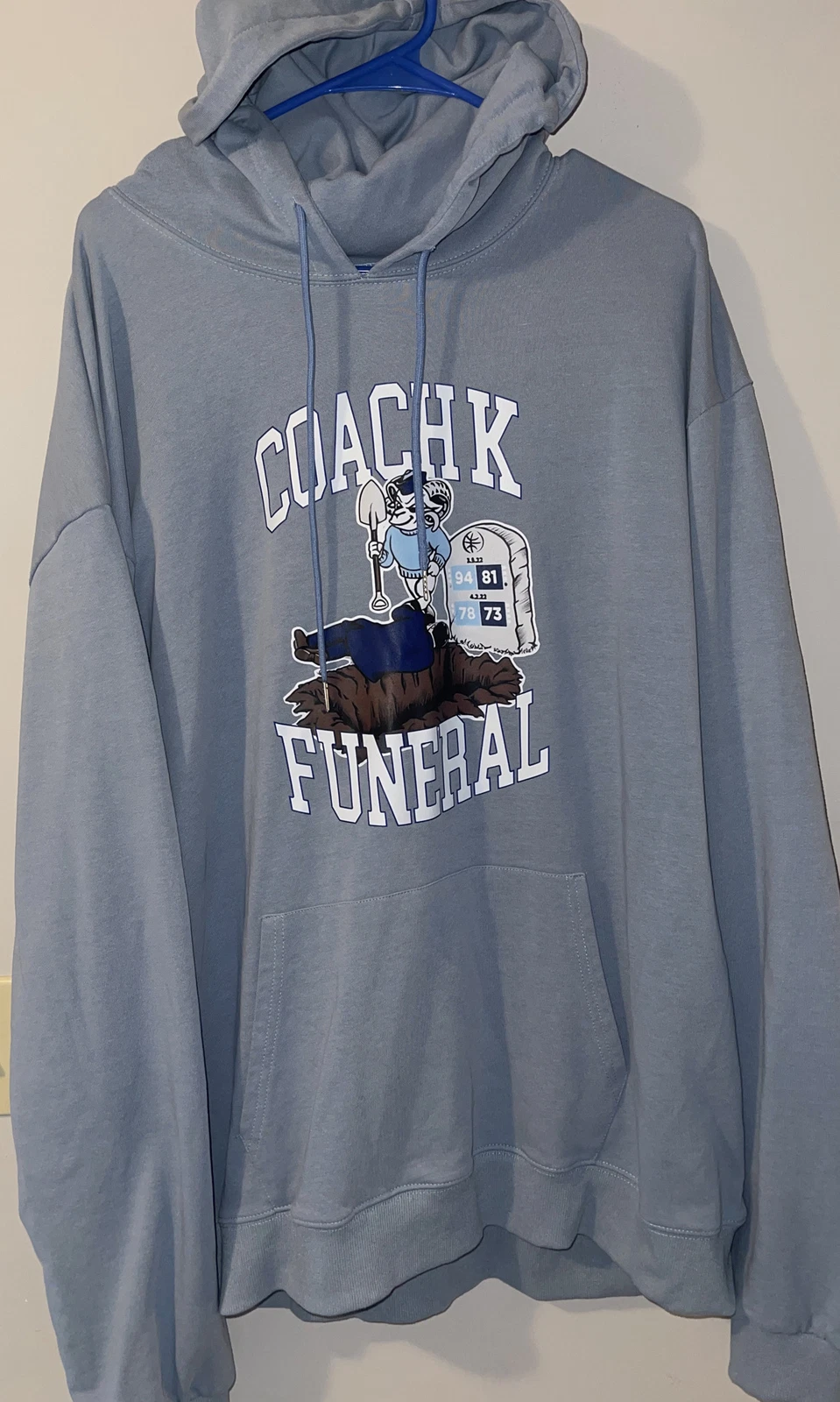 Felpa con cappuccio Coach K Funeral 3XL UNC Duke March Madness NCAA Mike Krzyzewski College