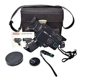 Retro Alte Eumig 880 PMA Super 8 Film-Kamera mit Leder Tasche Funktionsfähig