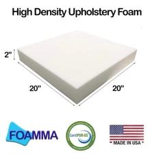 Foamma (8-Pack) 2" x 20" x 20" High Density Upholstery Foam Padding 