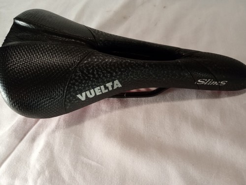 Vintage Selle Bassano Vuelta Fahrradsattel schwarz Leder Made in Italy schmal