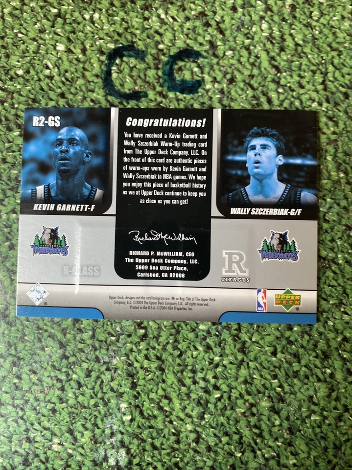 2004-05 R-Class R Tifacts Dual Memorabilia Kevin Garnett Wally Szczerbiak #R2-GS - Image 2 of 4