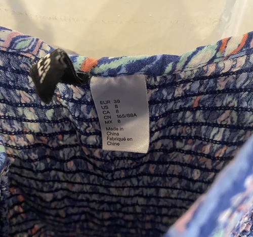 Women's Divided Patterend Sun Dress Spaghetti Straps Size 8 - Picture 4 of 4