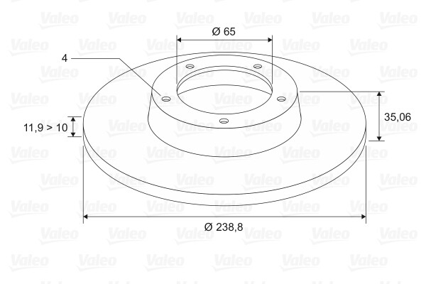 Disque de frein Valeo 186245 avec dissipation thermique optimale en fonte