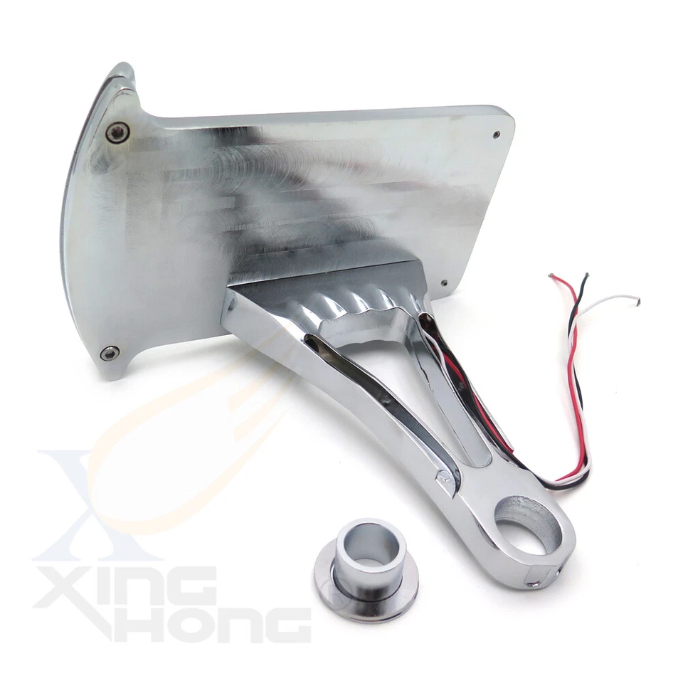 Conjunto de matrícula cromada vertical montada lateral Luz de freno trasera LED Foto 3 de 4