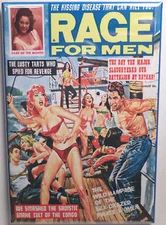 Rage for Men Magazine Cover 2" x 3" Refrigerator Locker MAGNET Pulp Vintage IMG1
