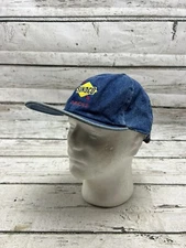VTG Sunoco Chemicals Logo Spell Out Front Blue Denim Baseball Strapback Hat Cap