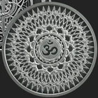 1 oz silver crown chakra aum om BU .999 Pure Fine Hinduism yoga Sanskrit Hindu