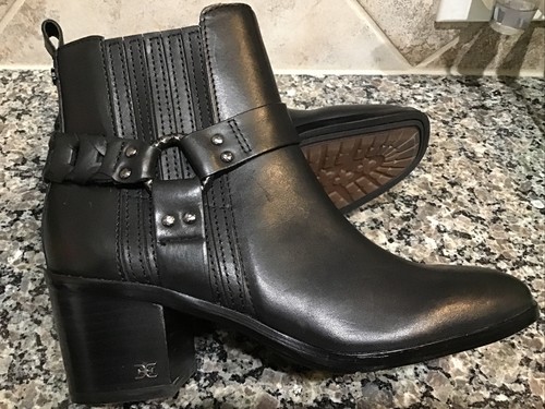 DALMA BIKER BOOTIE Black Leather Slip 