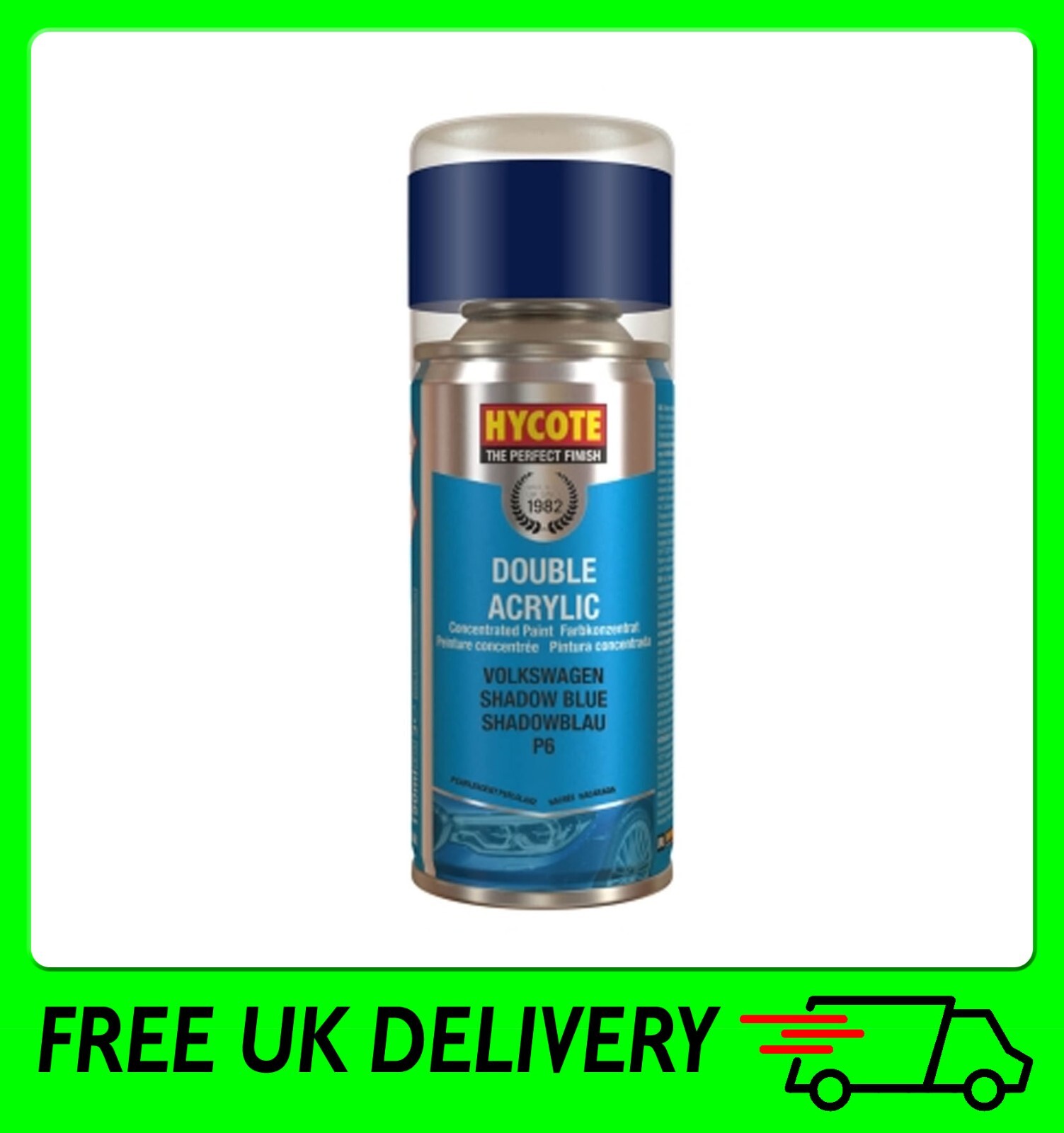 Hycote Colour Spray Paint XDVW606 Volkswagen Shadow Blue (Pearlescent)150ml - Image 4