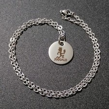 MINI hatchetman stainless steel Round pendant with oval chain necklace ICP