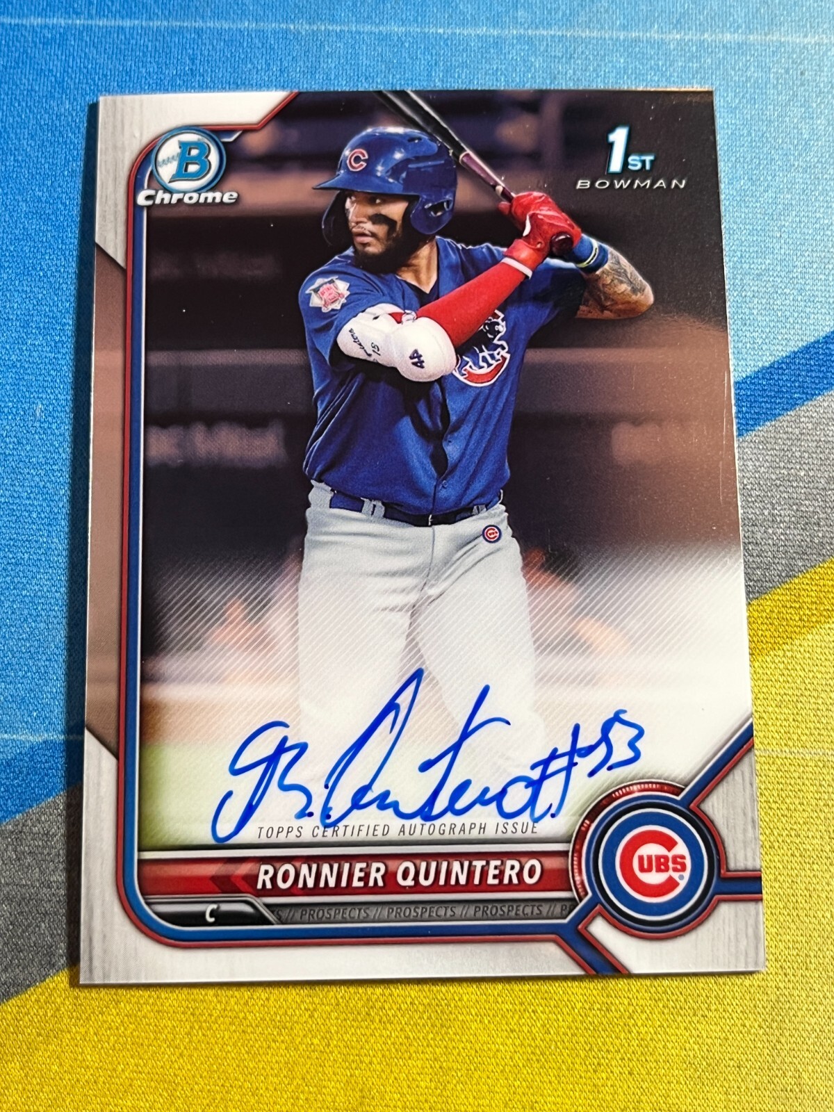 2022 Bowman RONNIER QUINTERO Chicago Cubs 1st Chrome Auto