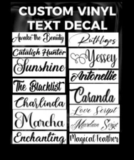 Cursive Custom Text Vinyl Decal Sticker Script | Personalized Lettering Fancy-