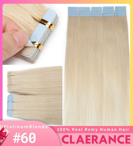 60PCS-150G Remy Human Hair Tape In Extensions 100% Real Thick Ombre ...