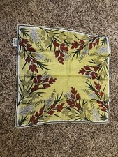Vintage Carol Stanley Pure Hand Silk Japan Scarf Flowers Silk 16" X 17"