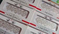 2 pack Silver Clear Crystals Stick On Jewels, Fake Nose Stud, stone bindi FS