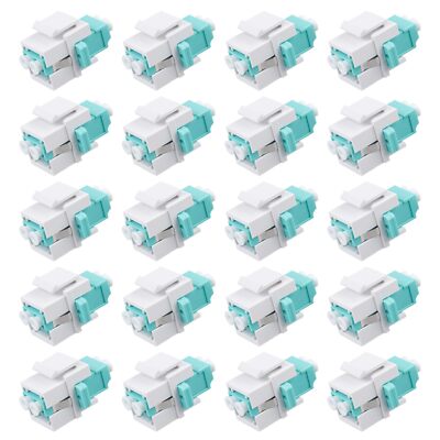 20PCS LC/OM3 Fiber Optic Keystone Jack Duplex Multimode Connector Fiber Wall