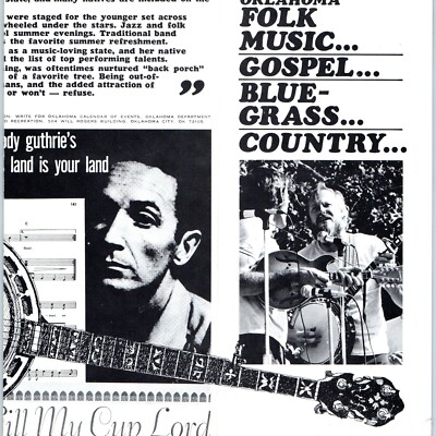 c1970s OK Oklahoma Bluegrass Music Festival Brochure Folk Blues Country Vtg 8G