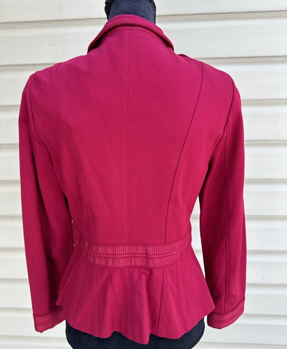 NWT White House Black Market Military Jacket Cardinal Red Ponte Size 8 - Picture 4 of 5