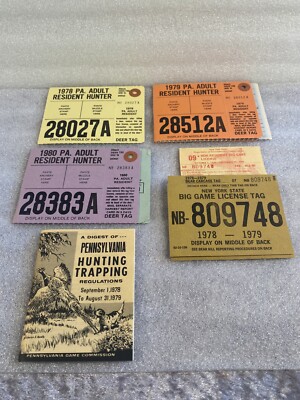 Permis De Chasse Ontario – Petits Gibiers – 1972 & 1973 – Vintage Canada