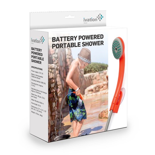 Ducha portátil portátil para acampar al aire libre con pilas Ivation - Imagen 4 de 9