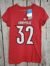 Adidas Women's Small Louisville Cardinals V‑Neck Short Sleeve T‑Shirt Tee NEW