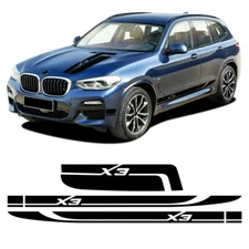 Car Bonnet Hood Stripe Rocker Panel Body Side Decals Stickers Kit for BMW X3 G01